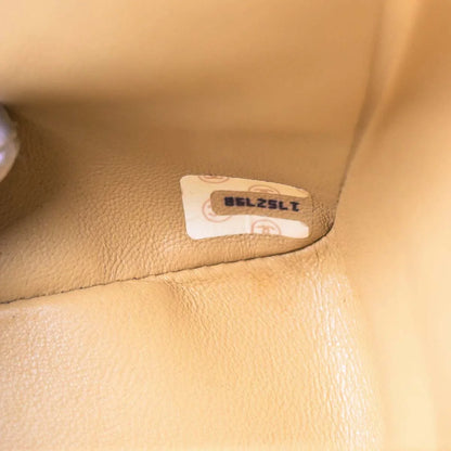 Chanel Beige Lambskin Medium Classic Double Flap Shoulder Bag