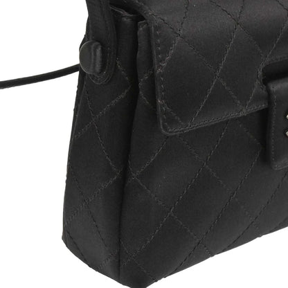 Chanel Black Satin Shoulder Bag