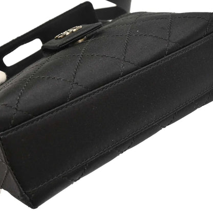Chanel Black Satin Shoulder Bag