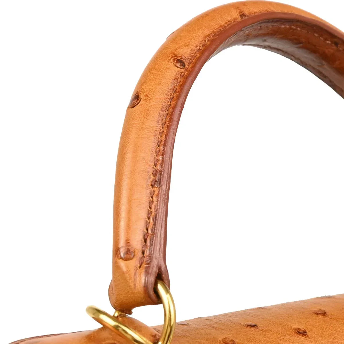 Hermes * Cognac Ostrich Kelly 28 Sellier 2way Shoulder Handbag