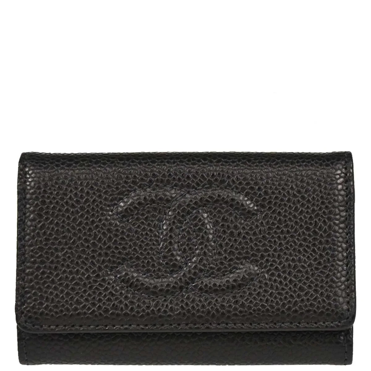 Chanel Six Hook Key Case Black Caviar Small Good