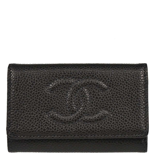 Chanel Six Hook Key Case Black Caviar Small Good