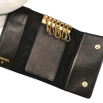 Chanel Six Hook Key Case Black Caviar Small Good