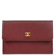 Chanel 2001-2003 Bordeaux Calfskin Coin Case Wallet