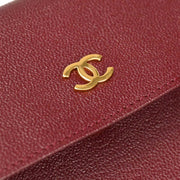 Chanel 2001-2003 Bordeaux Calfskin Coin Case Wallet
