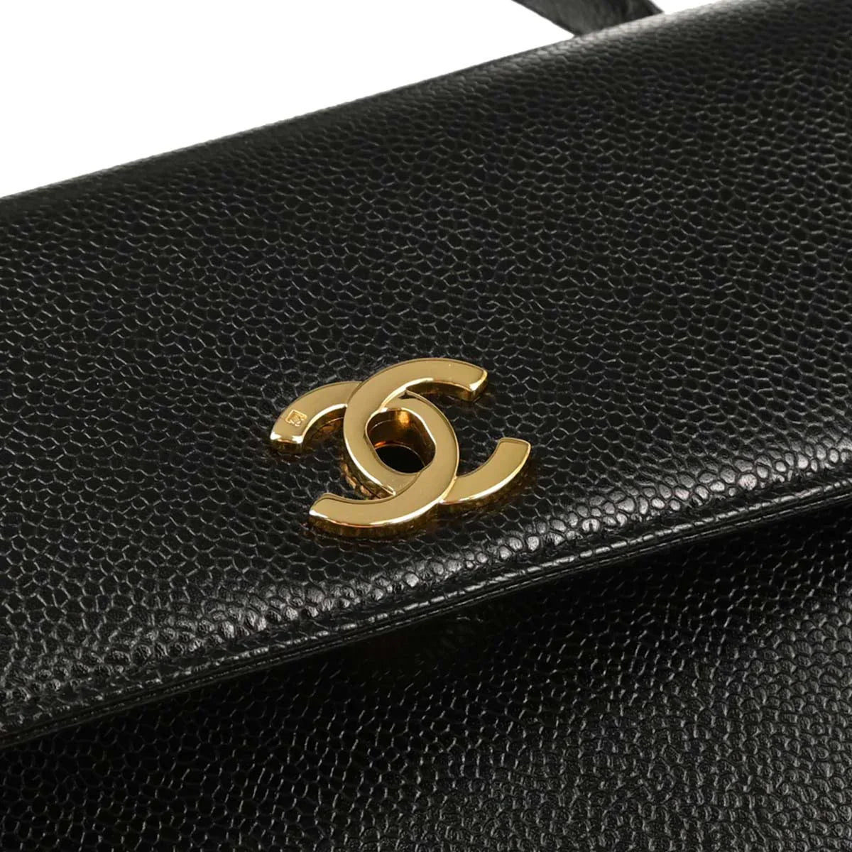 Chanel Black Caviar Top Handle Handbag