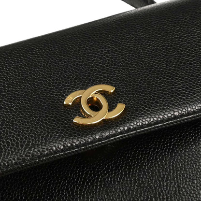 Chanel Black Caviar Top Handle Handbag