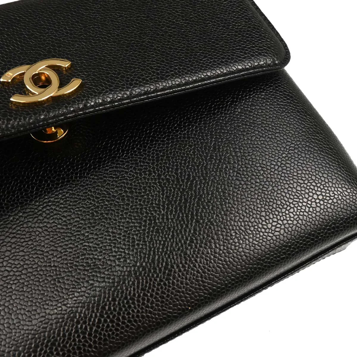 Chanel Black Caviar Top Handle Handbag