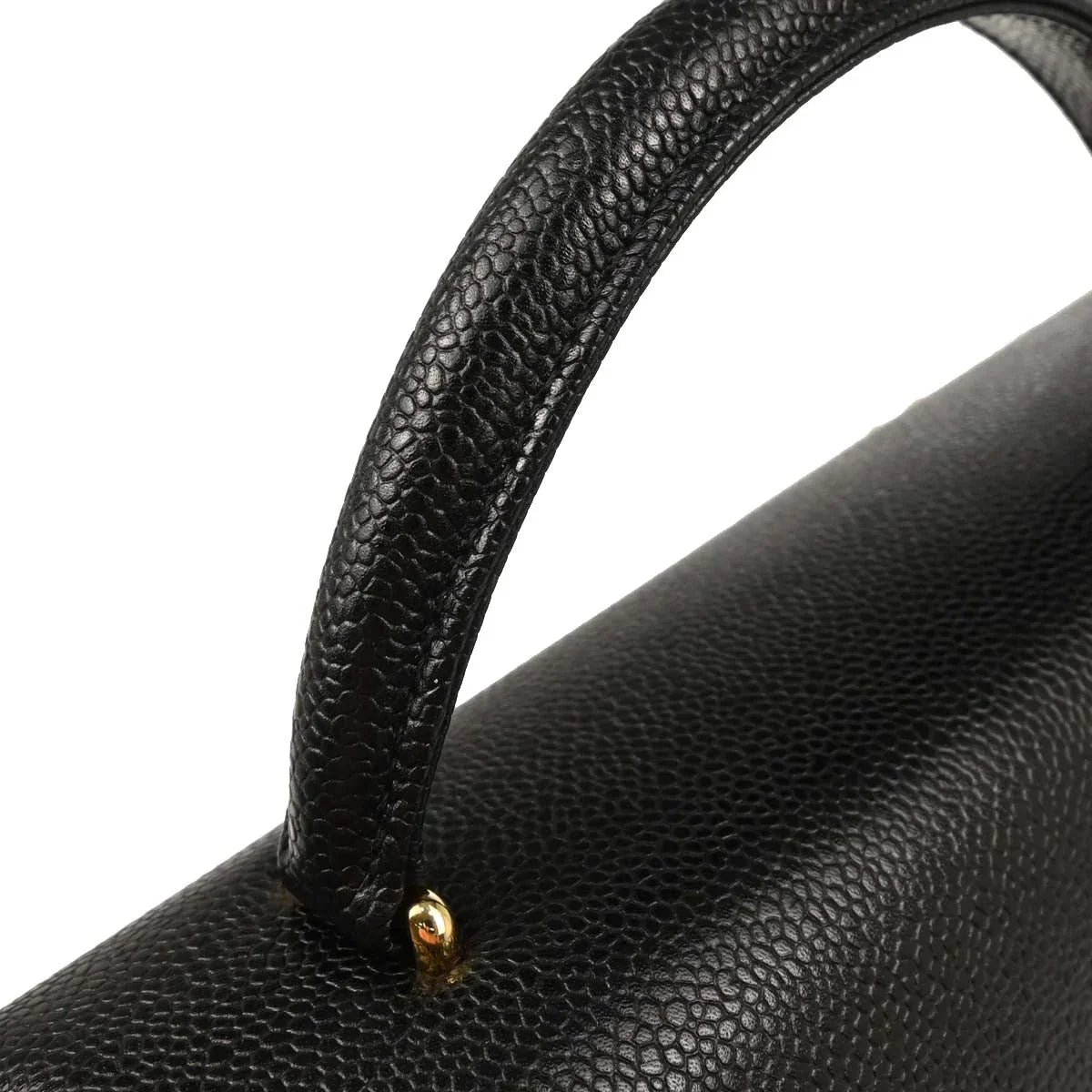 Chanel Black Caviar Top Handle Handbag