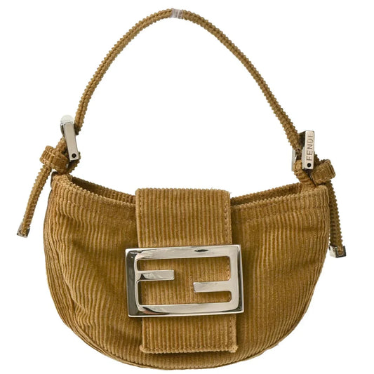 Fendi 2000 Brown Corduroy Mini Handbag
