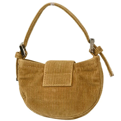 Fendi 2000 Brown Corduroy Mini Handbag