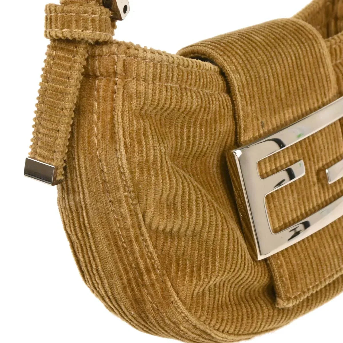 Fendi 2000 Brown Corduroy Mini Handbag