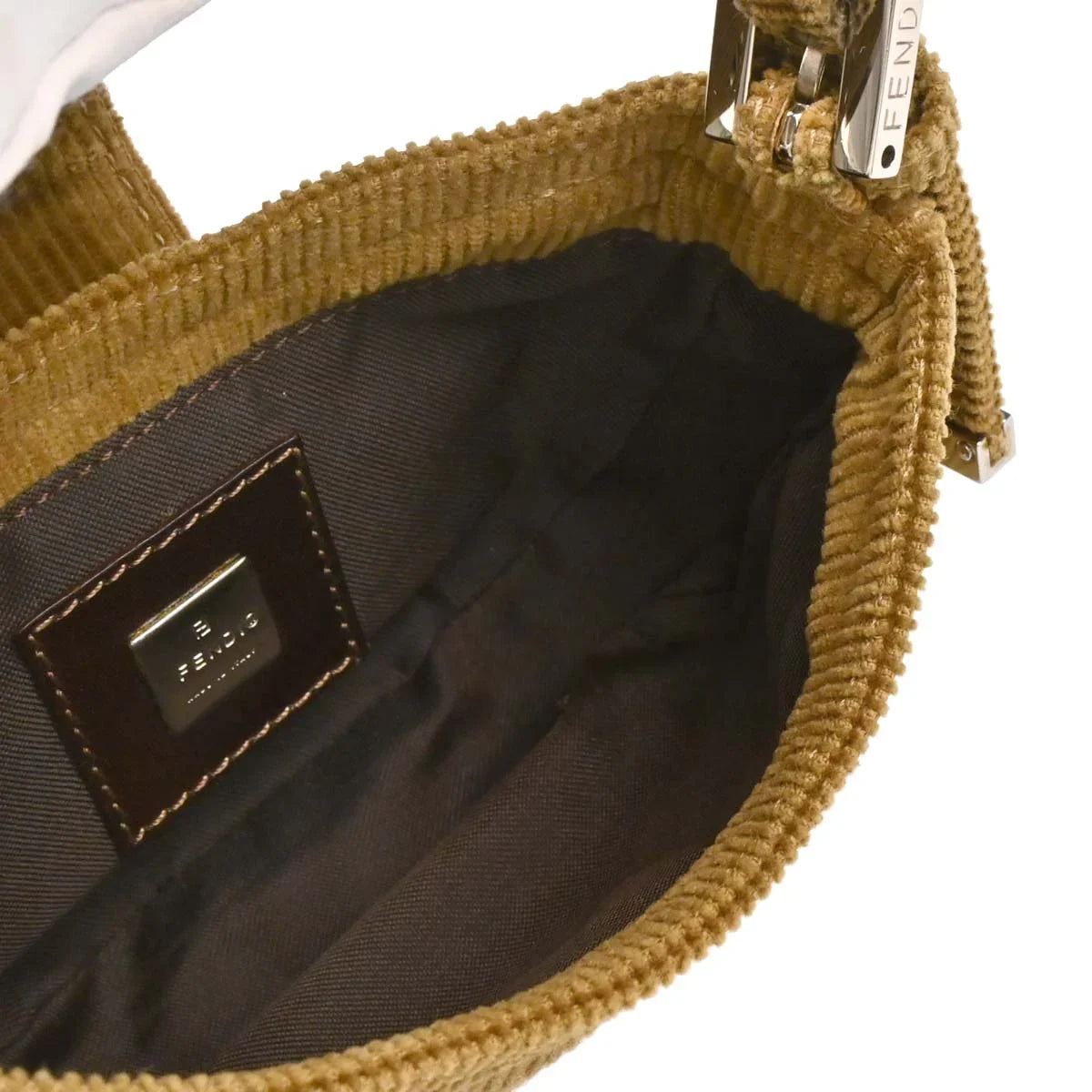 Fendi 2000 Brown Corduroy Mini Handbag