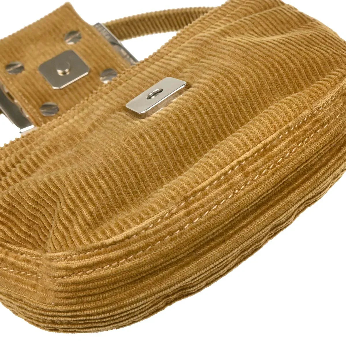 Fendi 2000 Brown Corduroy Mini Handbag