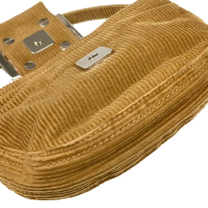 Fendi 2000 Brown Corduroy Mini Handbag