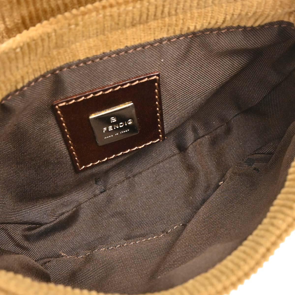 Fendi 2000 Brown Corduroy Mini Handbag