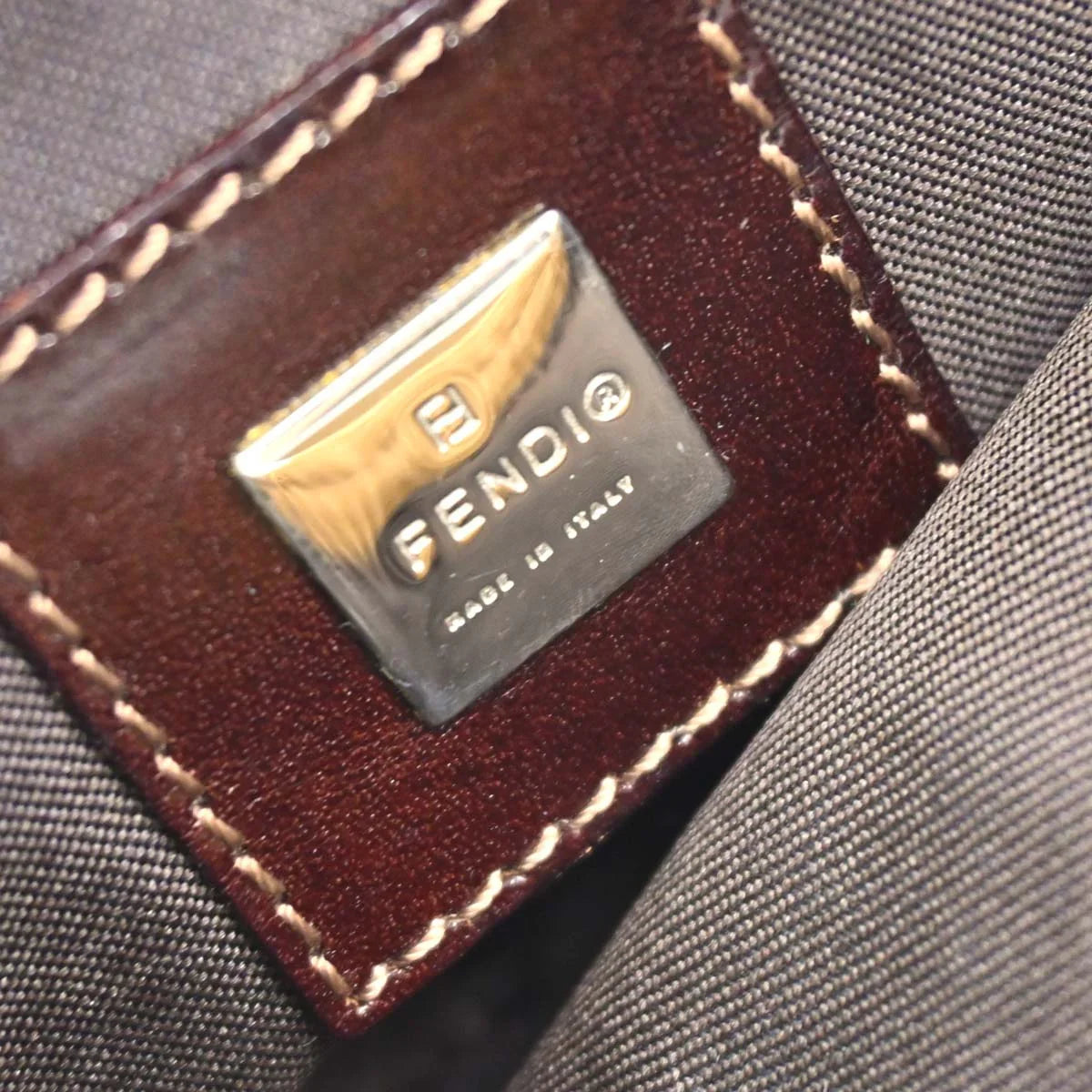 Fendi 2000 Brown Corduroy Mini Handbag