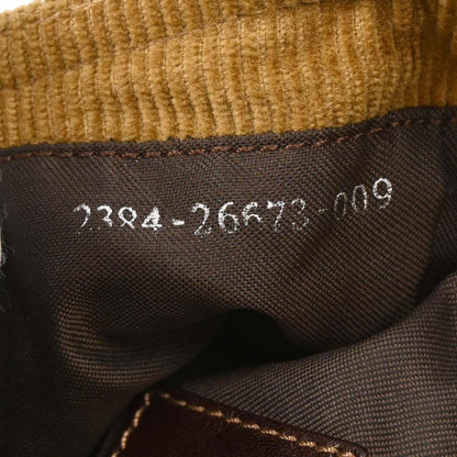 Fendi 2000 Brown Corduroy Mini Handbag