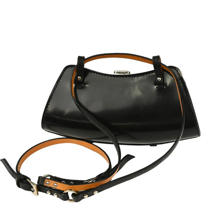 Christian Dior Black Leather Bondage Bum Bag #85