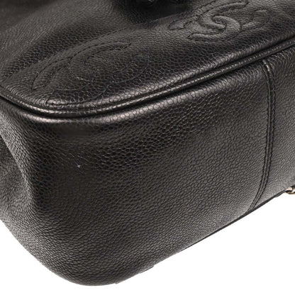 Chanel 1996-1997 Black Caviar Triple CC Backpack