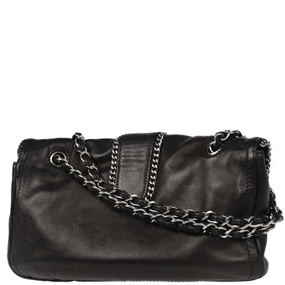 Chanel Black Calfskin Luxury Line Madison Flap Shoulder Bag