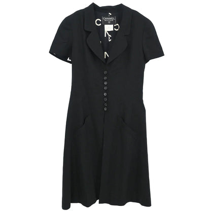 Chanel 1997 Short Sleeve Dress Black #38