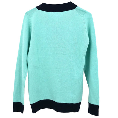Chanel 1997 Sweater Knit Top Light Blue #40