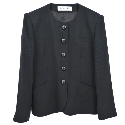 Christian Dior Collarless Jacket Black
