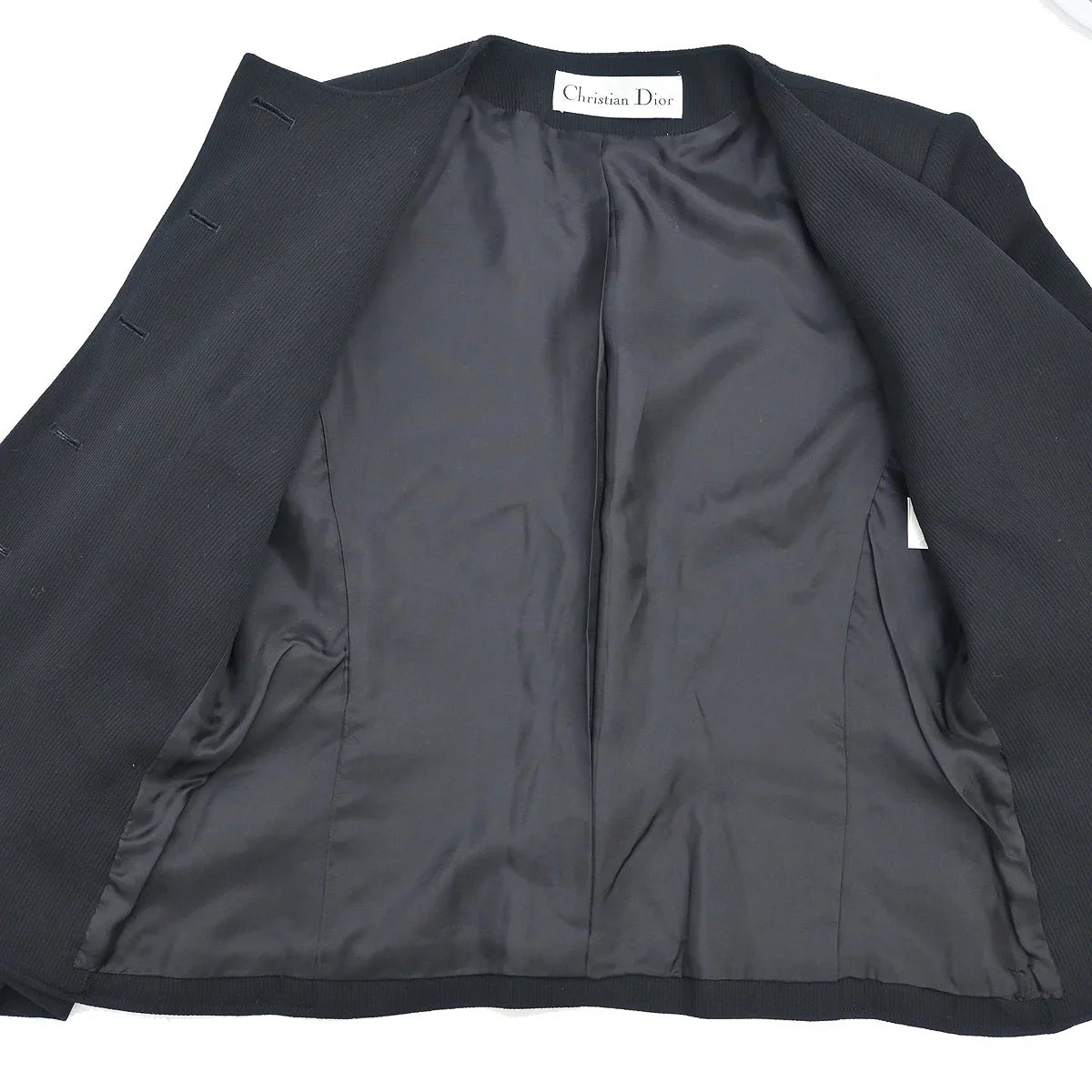 Christian Dior Collarless Jacket Black