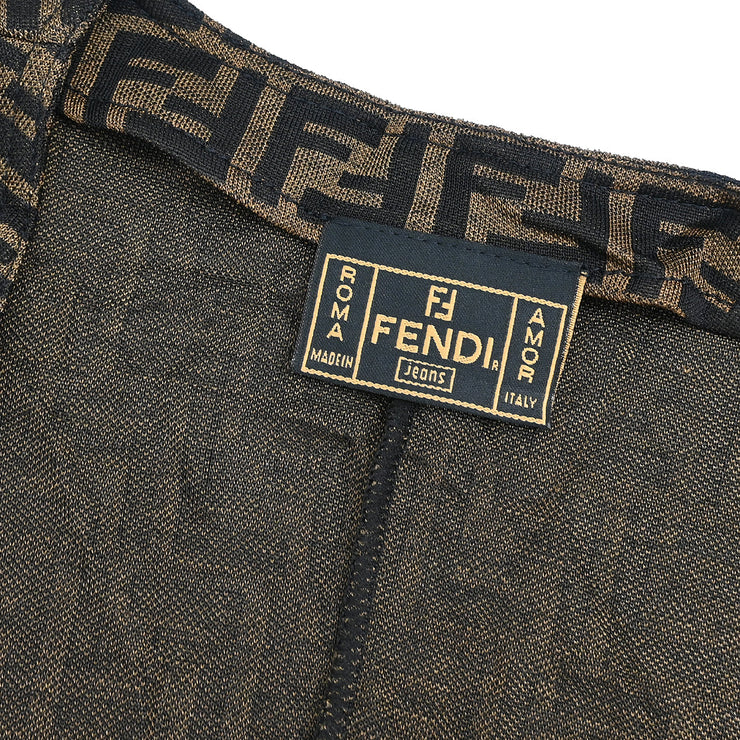 Fendi Ensemble Cardigan Short Sleeve Top Zucca Brown #46