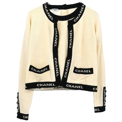 Chanel 1995 Ensemble Cardigan Short Sleeve Top White #38