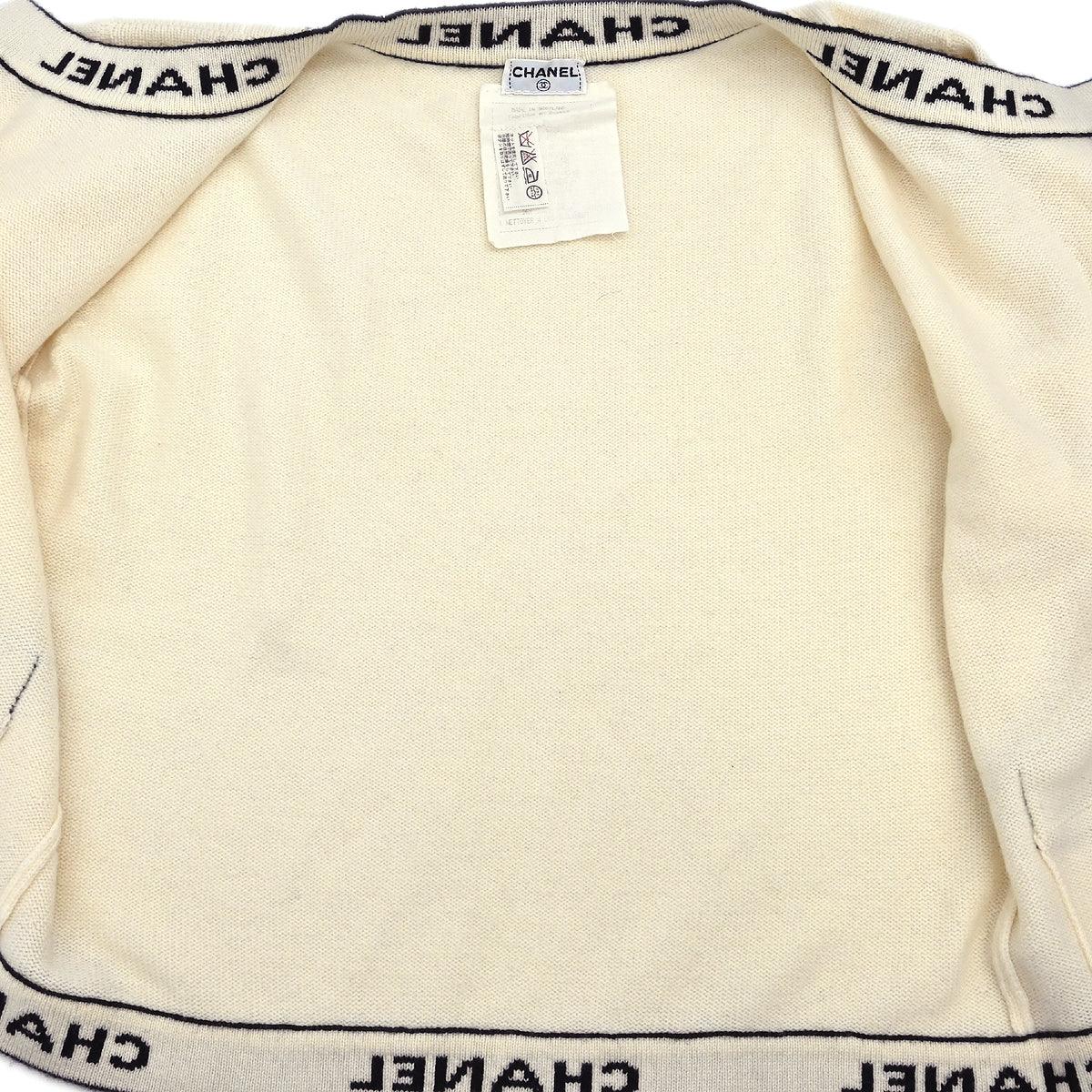 Chanel 1995 Ensemble Cardigan Short Sleeve Top White #38