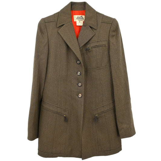 Hermes Single Breasted Jacket Brown #38