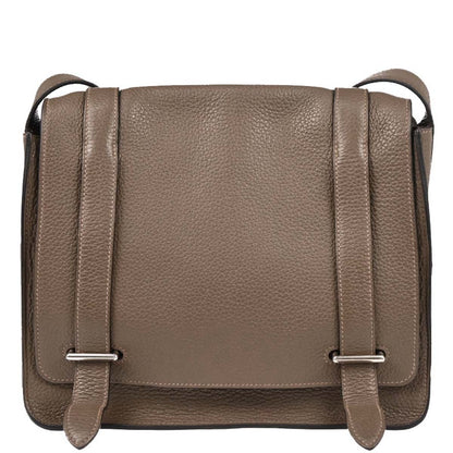 Hermes 2014 Etoupe Taurillon Clemence Steve Caporal 27 Shoulder Bag