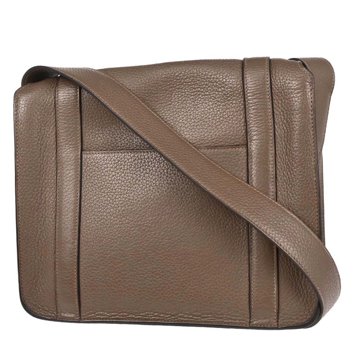 Hermes 2014 Etoupe Taurillon Clemence Steve Caporal 27 Shoulder Bag