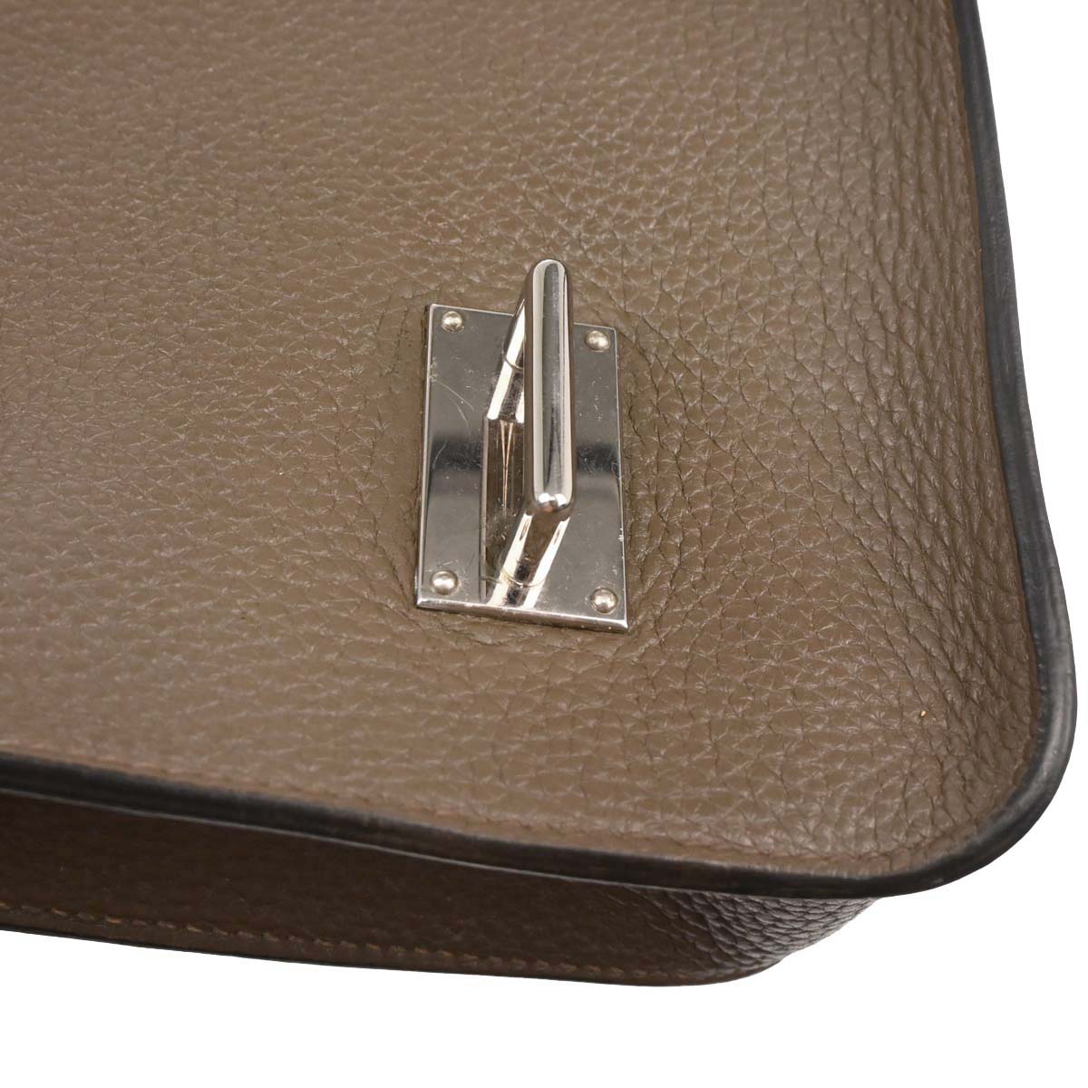 Hermes 2014 Etoupe Taurillon Clemence Steve Caporal 27 Shoulder Bag