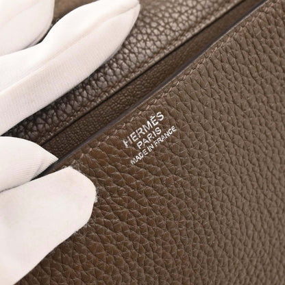 Hermes 2014 Etoupe Taurillon Clemence Steve Caporal 27 Shoulder Bag