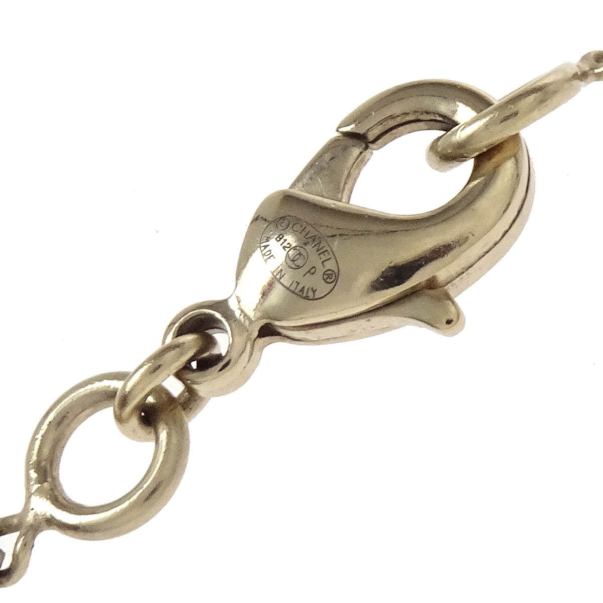 Chanel Gold Chain Pendant Necklace Rhinestone Bow CC B12P