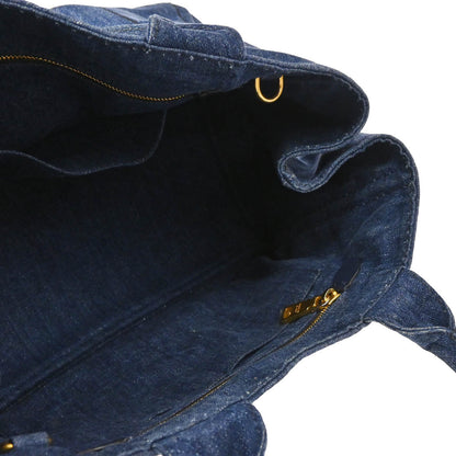 Prada Blue Denim Canapa Tote Handbag