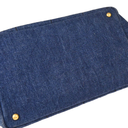 Prada Blue Denim Canapa Tote Handbag
