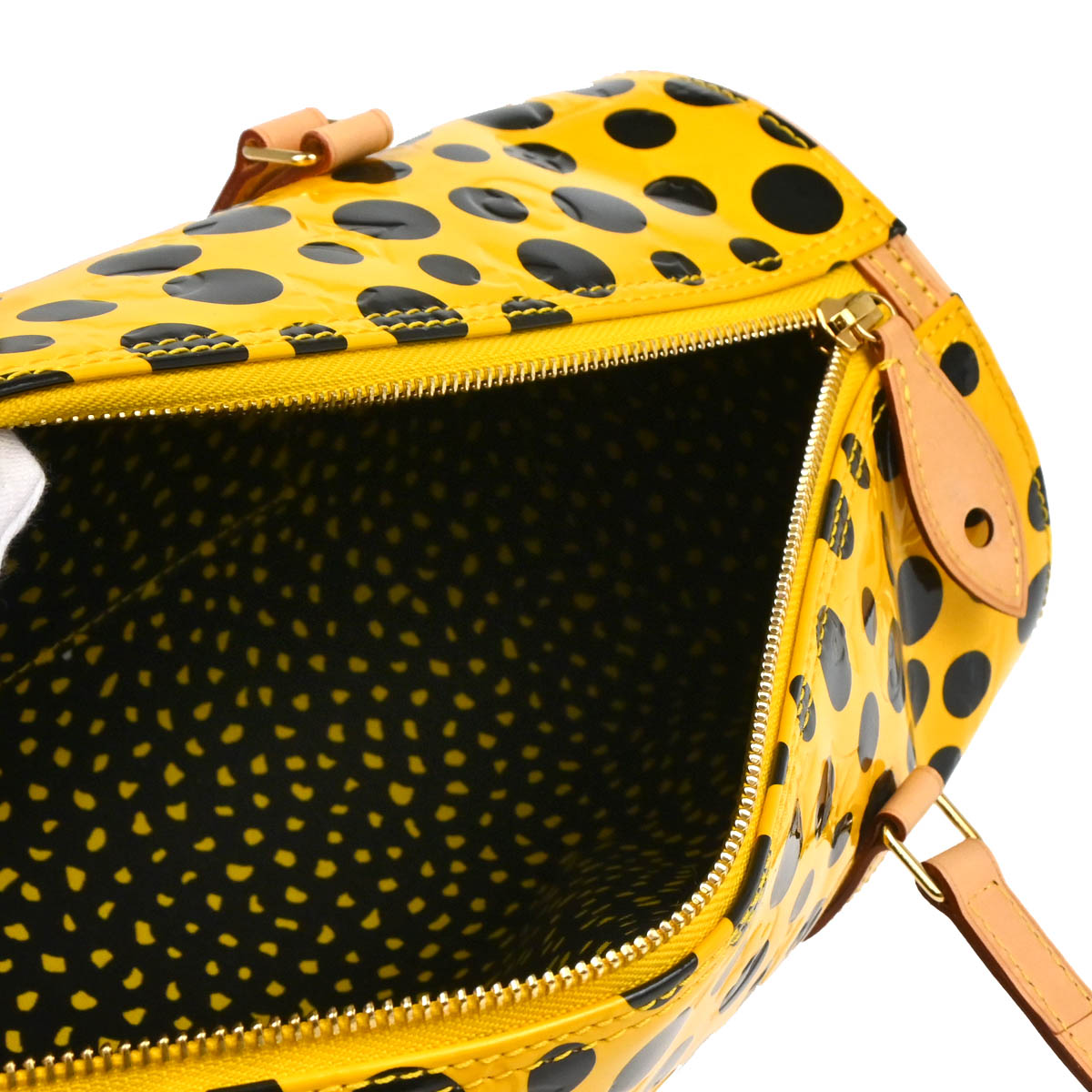 Louis Vuitton Yayoi Kusama 2012 Yellow Vernis Dot Infinity Papillon Handbag M91424