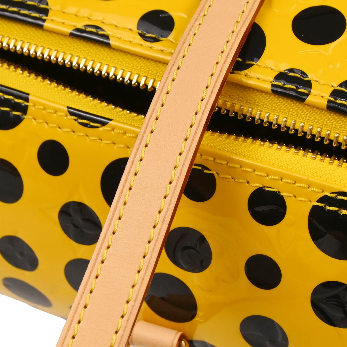 Louis Vuitton Yayoi Kusama 2012 Yellow Vernis Dot Infinity Papillon Handbag M91424