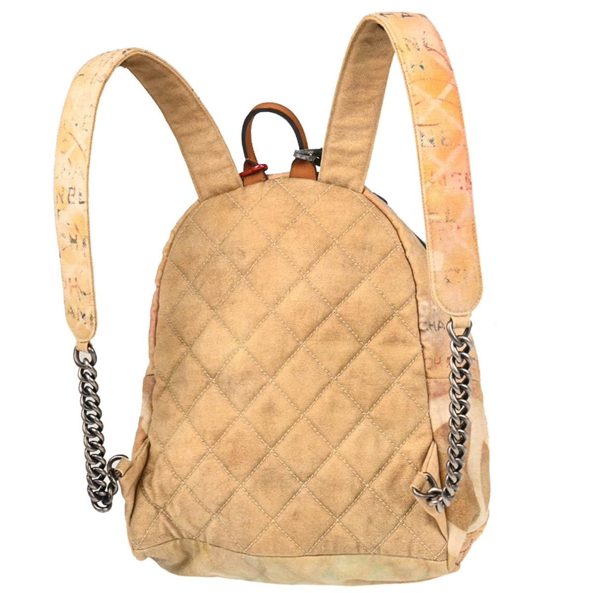 Chanel 2014 Beige Canvas Graffiti Act 2 Backpack