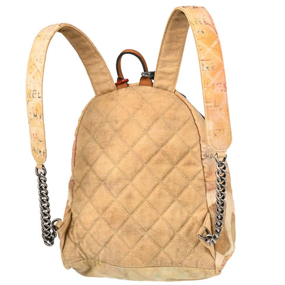 Chanel 2014 Beige Canvas Graffiti Act 2 Backpack