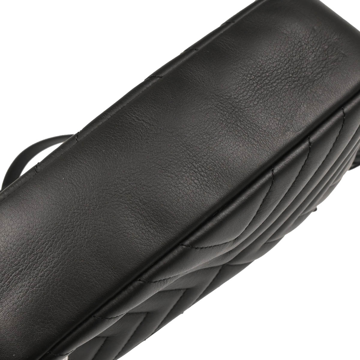 Chanel 2018 Black Lambskin Chevron Camera Bag Small