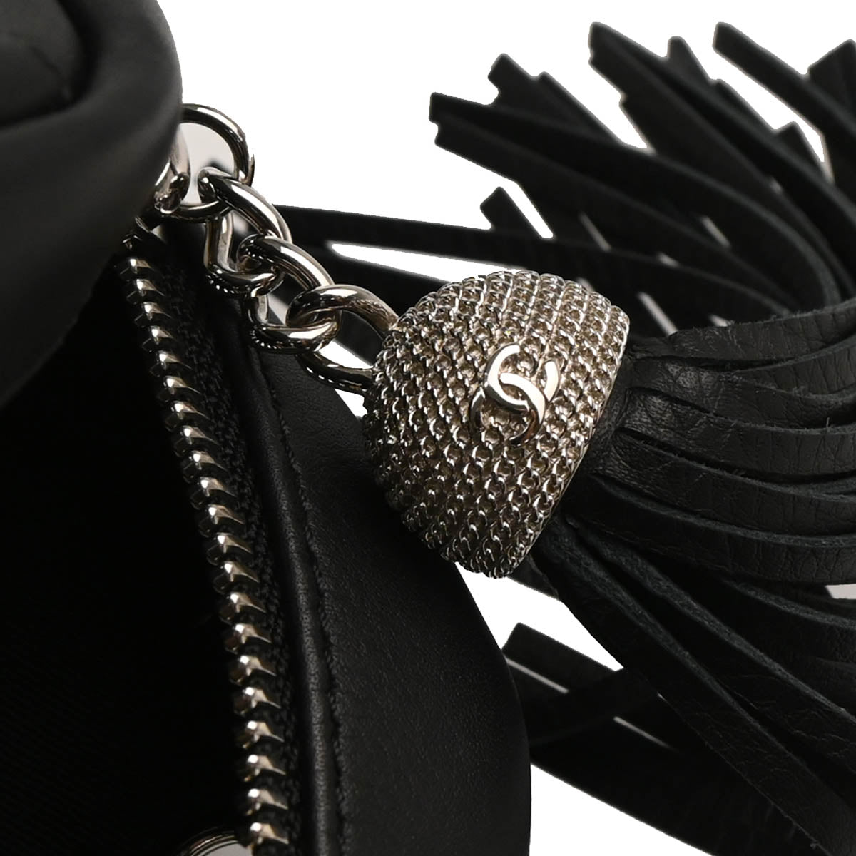 Chanel 2018 Black Lambskin Chevron Camera Bag Small