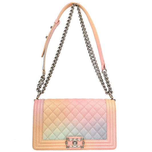 Boy Chanel 2018 Pastel Color Caviar Medium Shoulder Bag