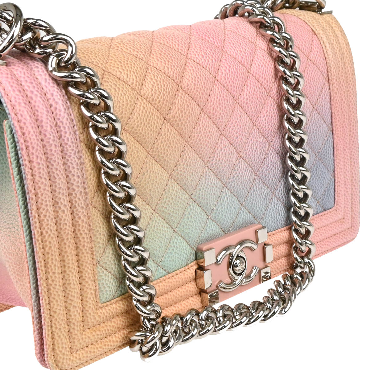 Boy Chanel 2018 Pastel Color Caviar Medium Shoulder Bag