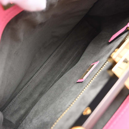 Fendi Pink Leather Peekaboo 2way Shoulder Handbag