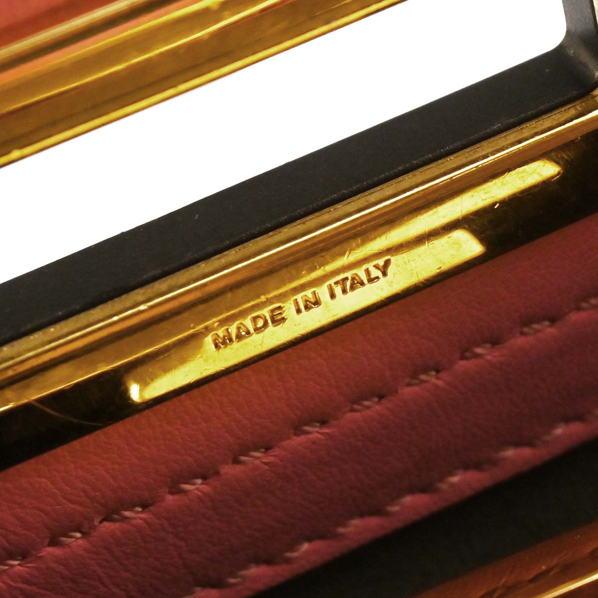 Fendi Pink Leather Peekaboo 2way Shoulder Handbag